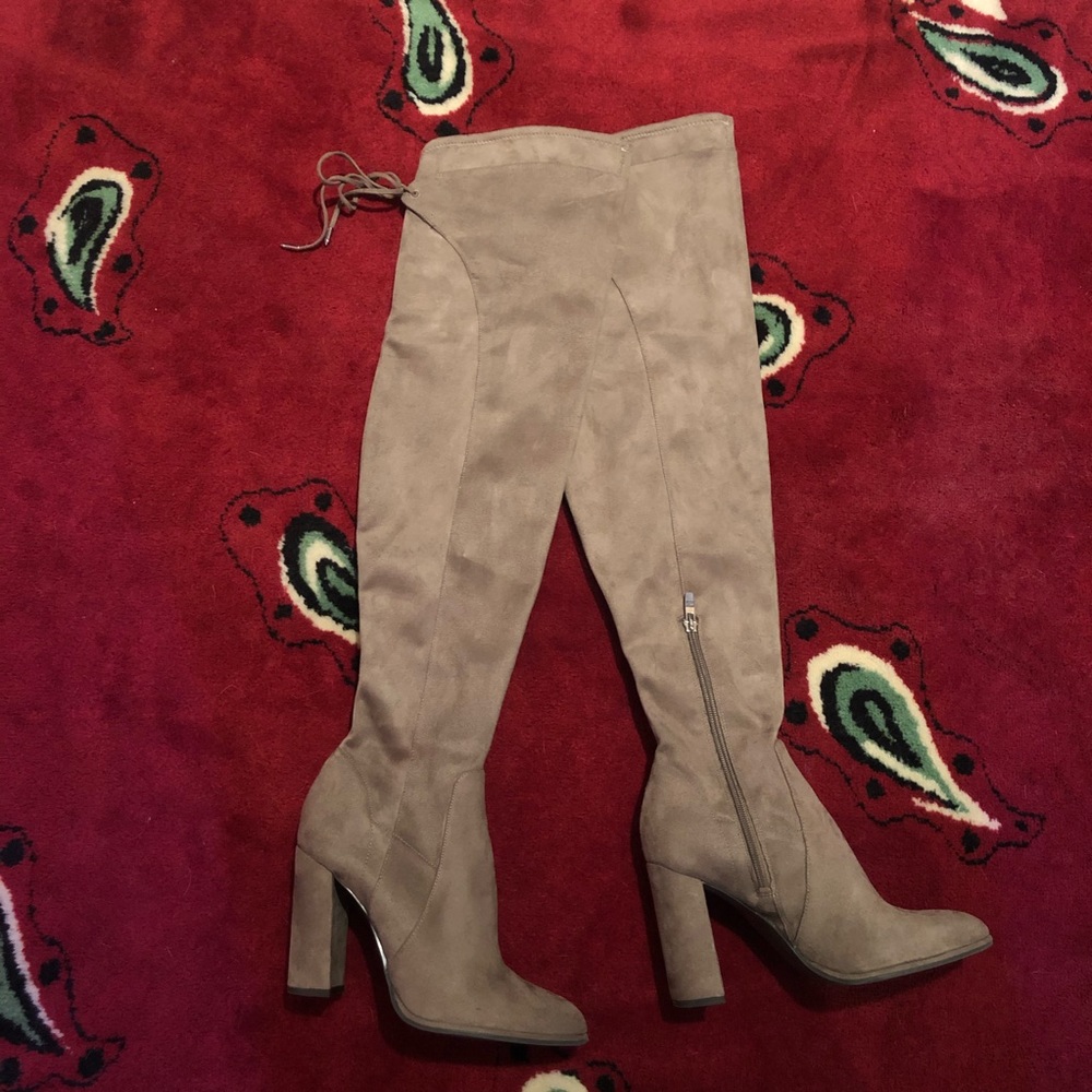 Brown Suede Thigh High Boots